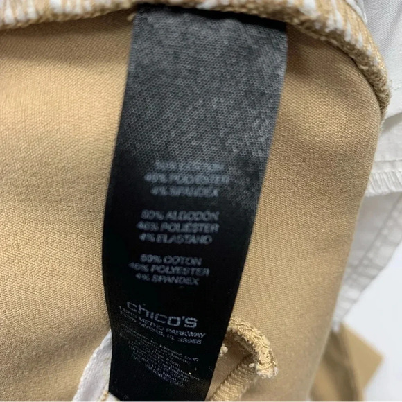 Chicos So Slimming 0.5 Pants Small/6 Beigh Straight Leg Front Zip Pockets Work - Picture 8 of 12